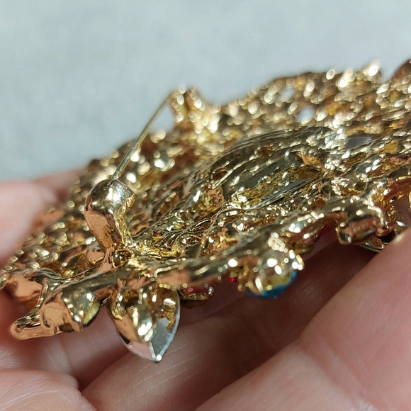 80x60mm large multi colored rhinestone brooch jewelry - Picture 6 of 8